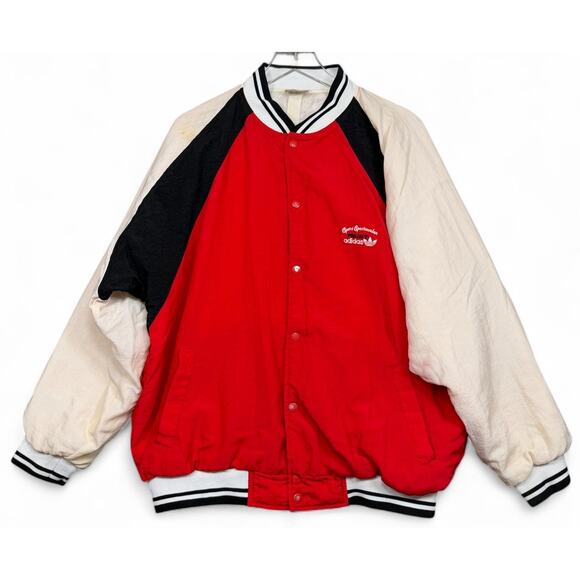 Adidas Project Sport Spectacular Bomber Jacket Red White Size L Vintage 80s - Picture 2 of 16